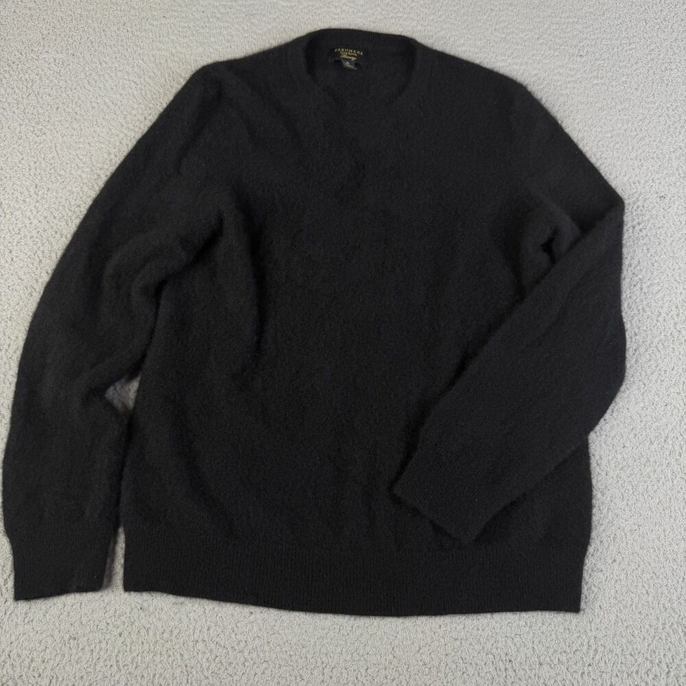 CLUB ROOM Luxury Sweater Mens XL Black 100% Cashmere Pullover Luxury Preppy